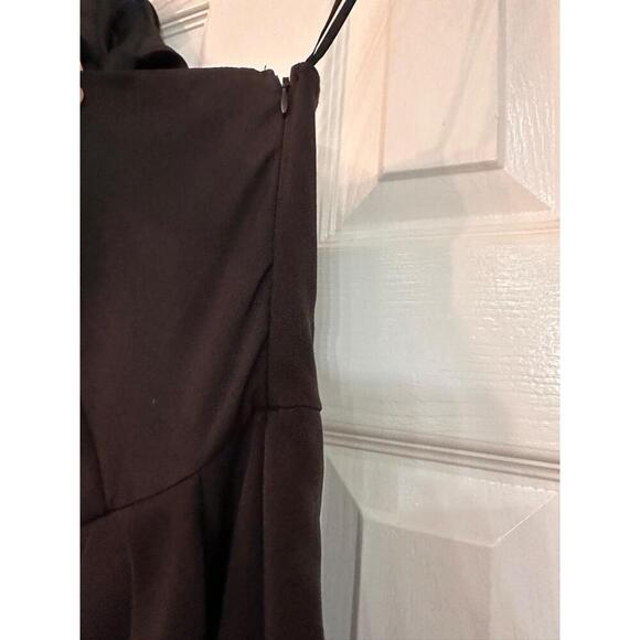 DO+BE Womens Size S Black One Shoulder Mini Ruched Puffed Sleeve Cocktail Party - Picture 4 of 8